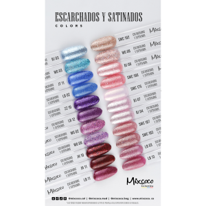 ESMALTE MIXCOCO ESCARCHADO Y SATINADO 7.5ml Semipermanente Nueva Presentación