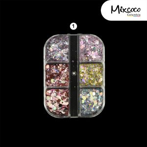 Caja x6 Decoración Surtida para Uñas