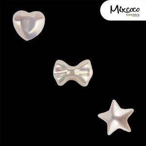 APLIQUES PAQUETE BLANCO Y ORO ROSA X5