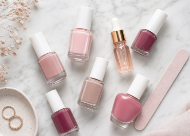 Esmaltes semipermanentes Mixcoco en tonos rosa y nude