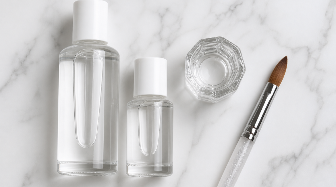 Monómero acrílico Mixcoco en frascos transparentes