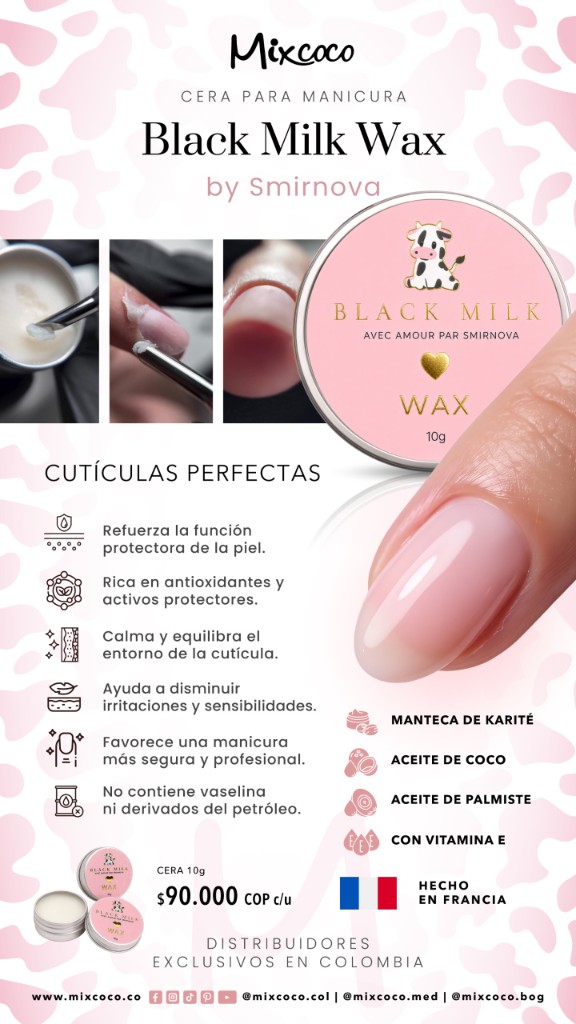 Catálogo Black Milk Wax by Smirnova: beneficios, ingredientes, precio $90.000 COP y distribución exclusiva Mixcoco Colombia